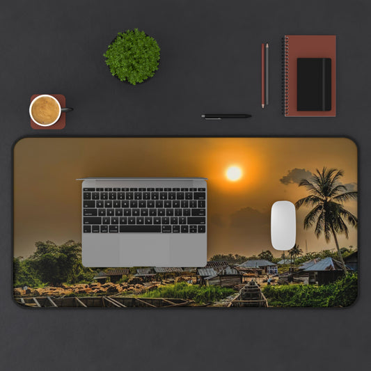 Desk Mat : Village Sunset