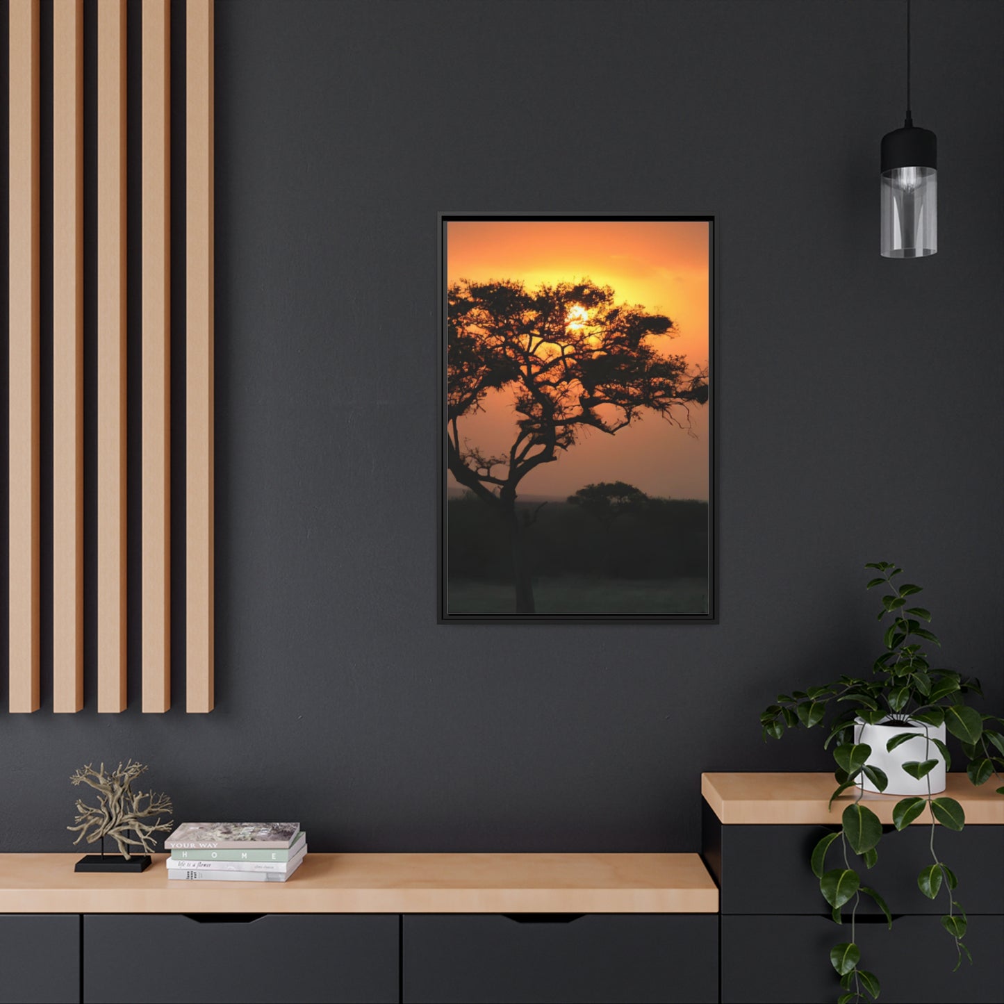 Framed Canvas : Serengeti Sunset