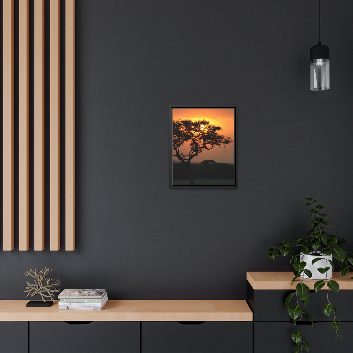 Framed Canvas : Serengeti Sunset