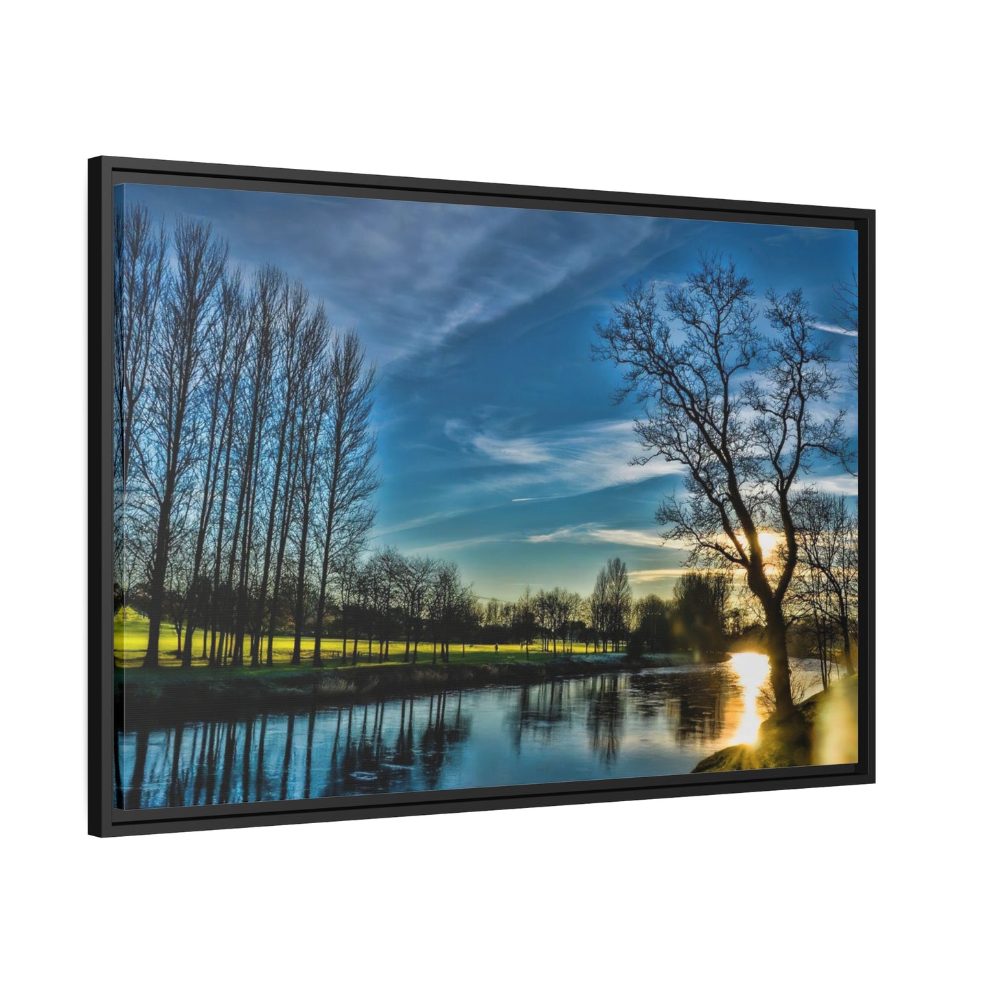 Framed Canvas : Park At Night