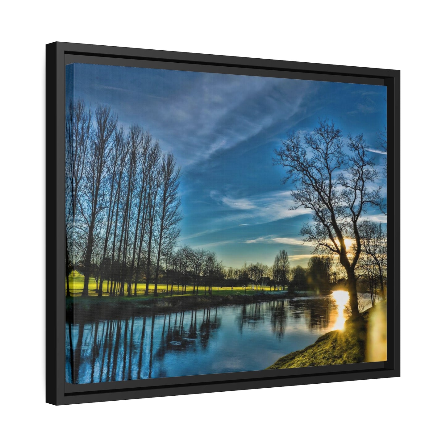 Framed Canvas : Park At Night