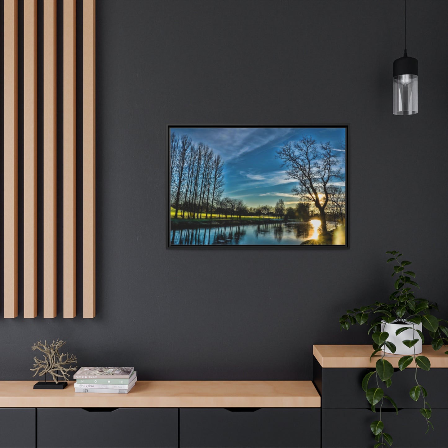 Framed Canvas : Park At Night