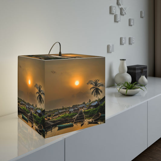 Light Cube Lamp : Village Sunset