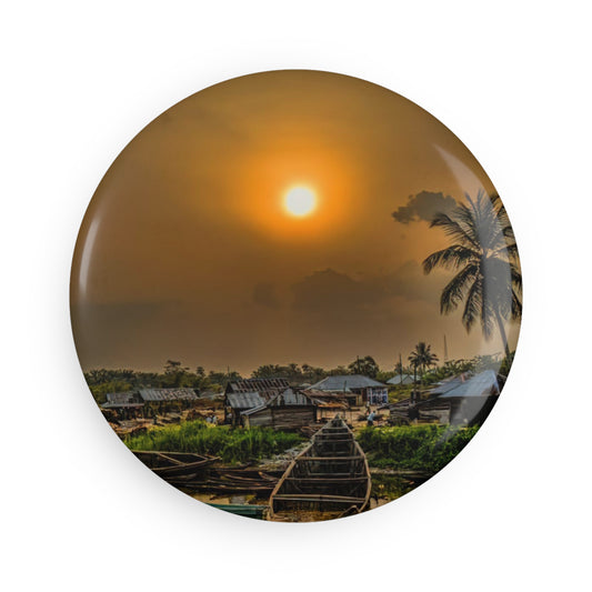 Button Magnet : Village Sunset (1 & 10 pcs)