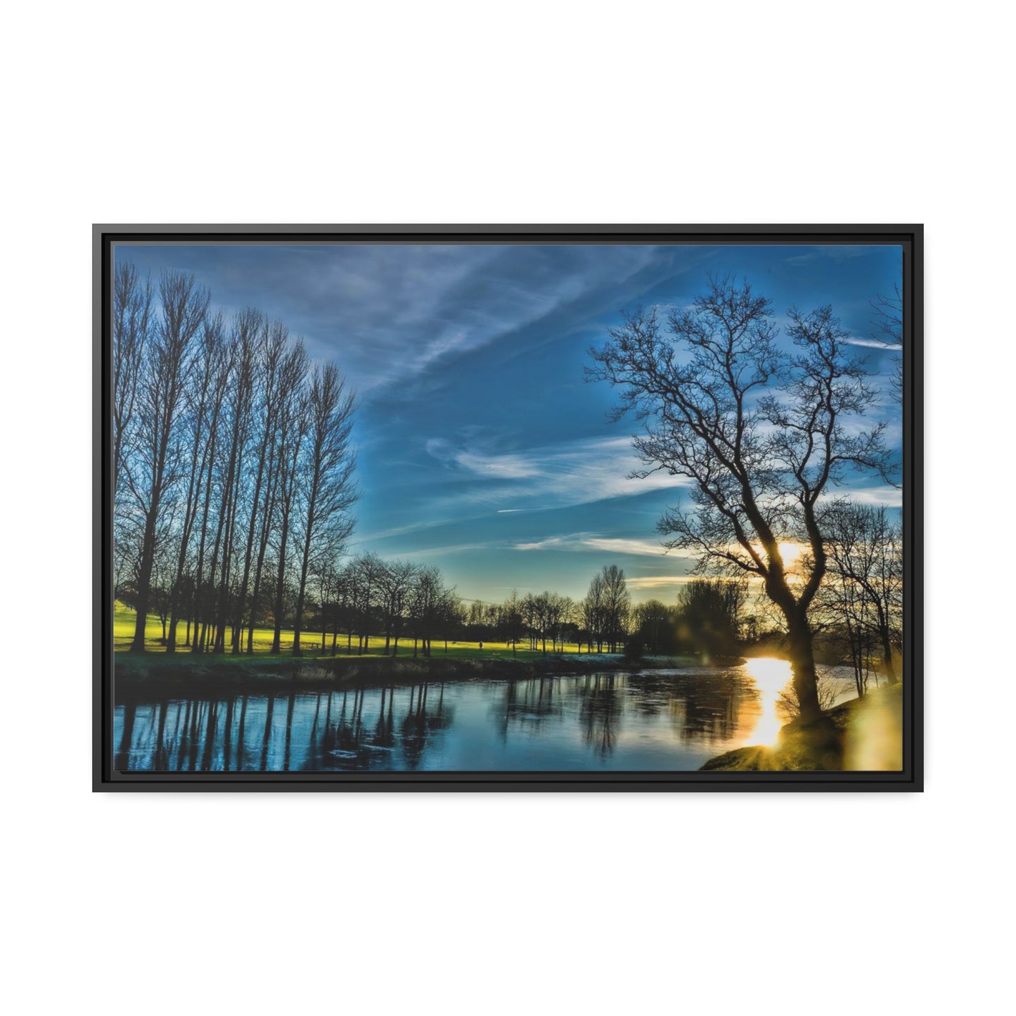 Framed Canvas : Park At Night