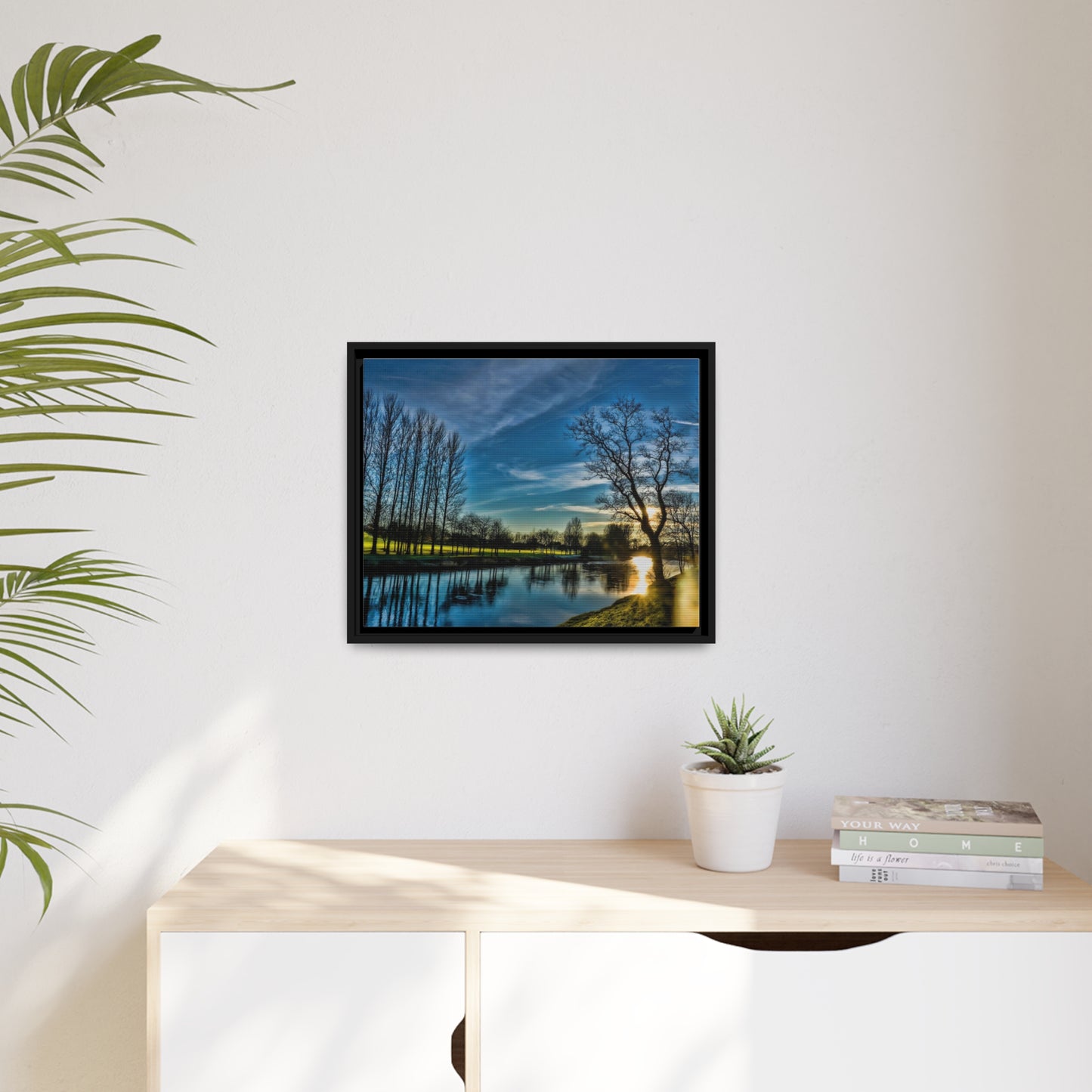 Framed Canvas : Park At Night