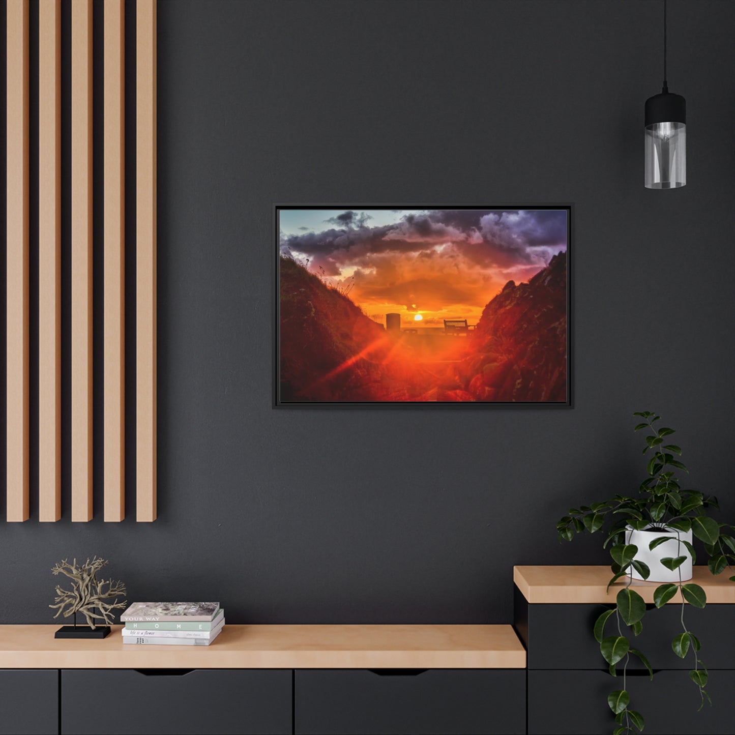 Framed Canvas : Beach Sunset