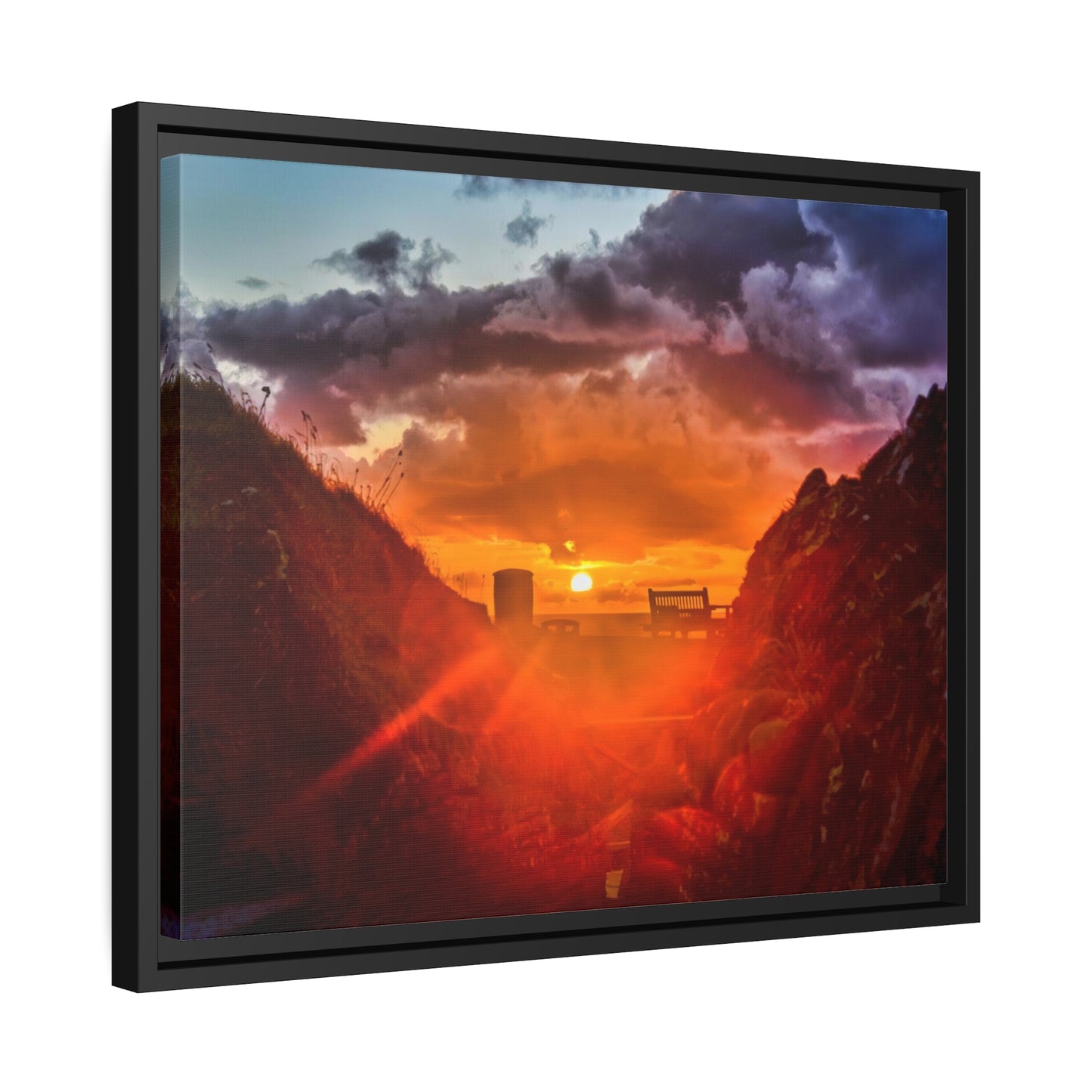 Framed Canvas : Beach Sunset