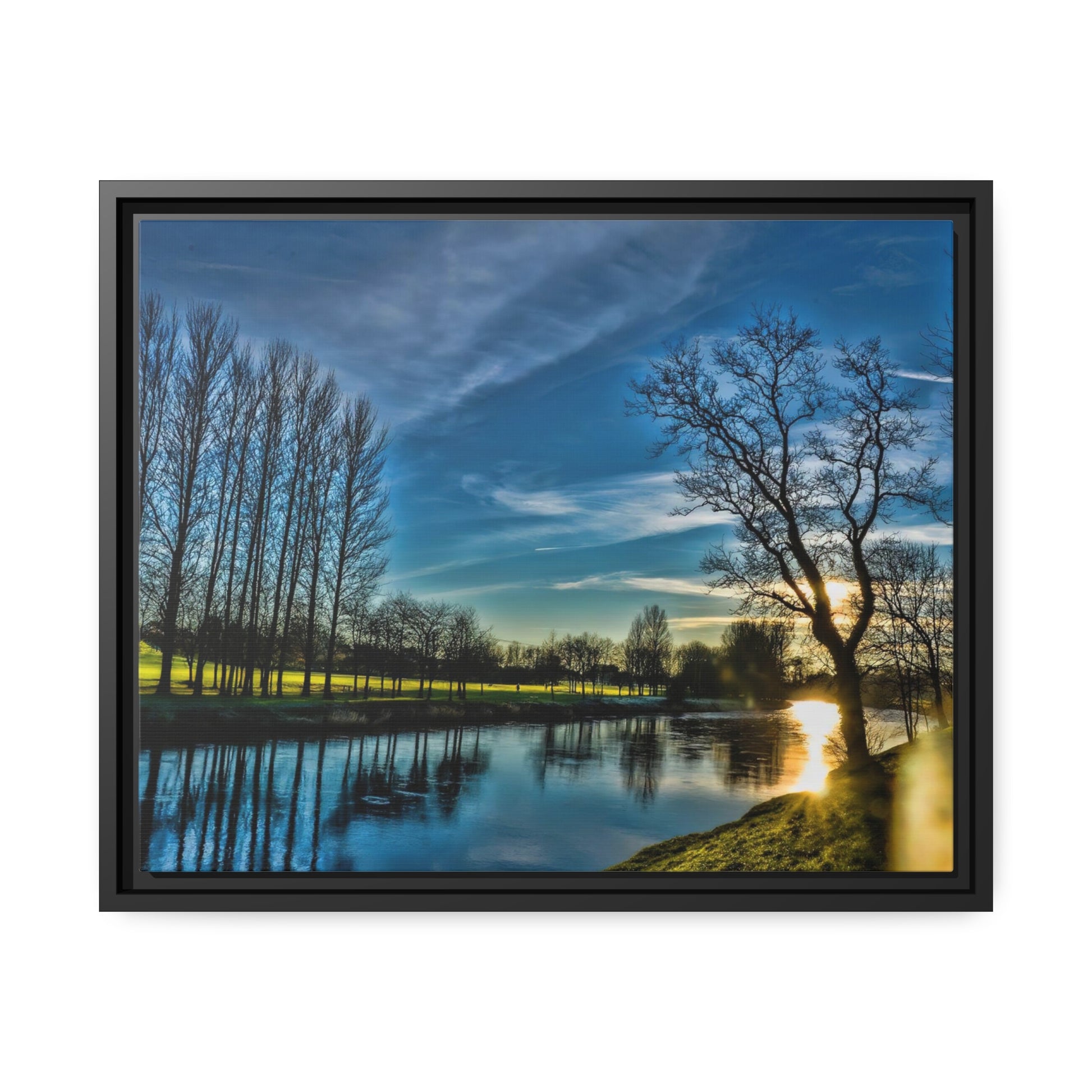 Framed Canvas : Park At Night