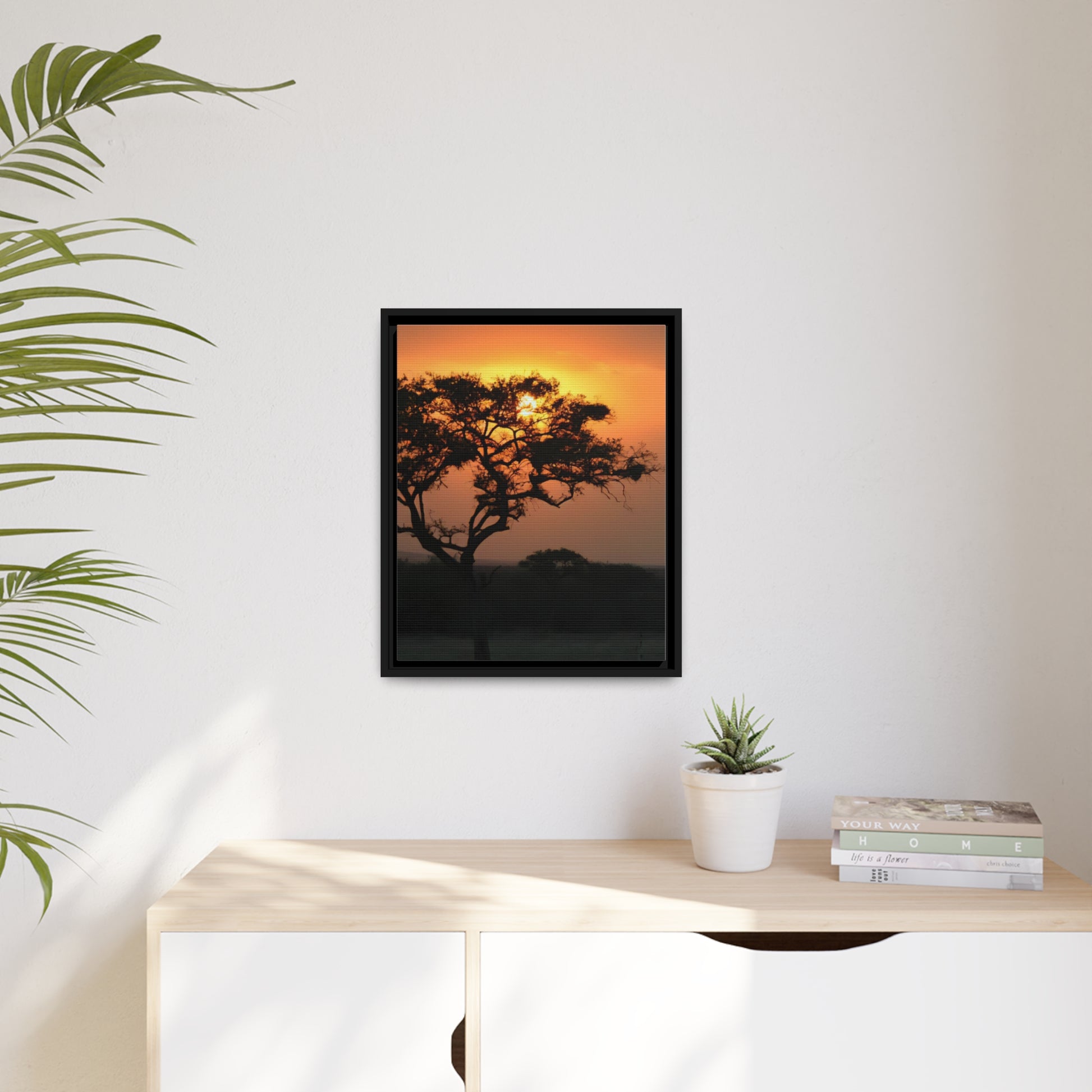 Framed Canvas : Serengeti Sunset