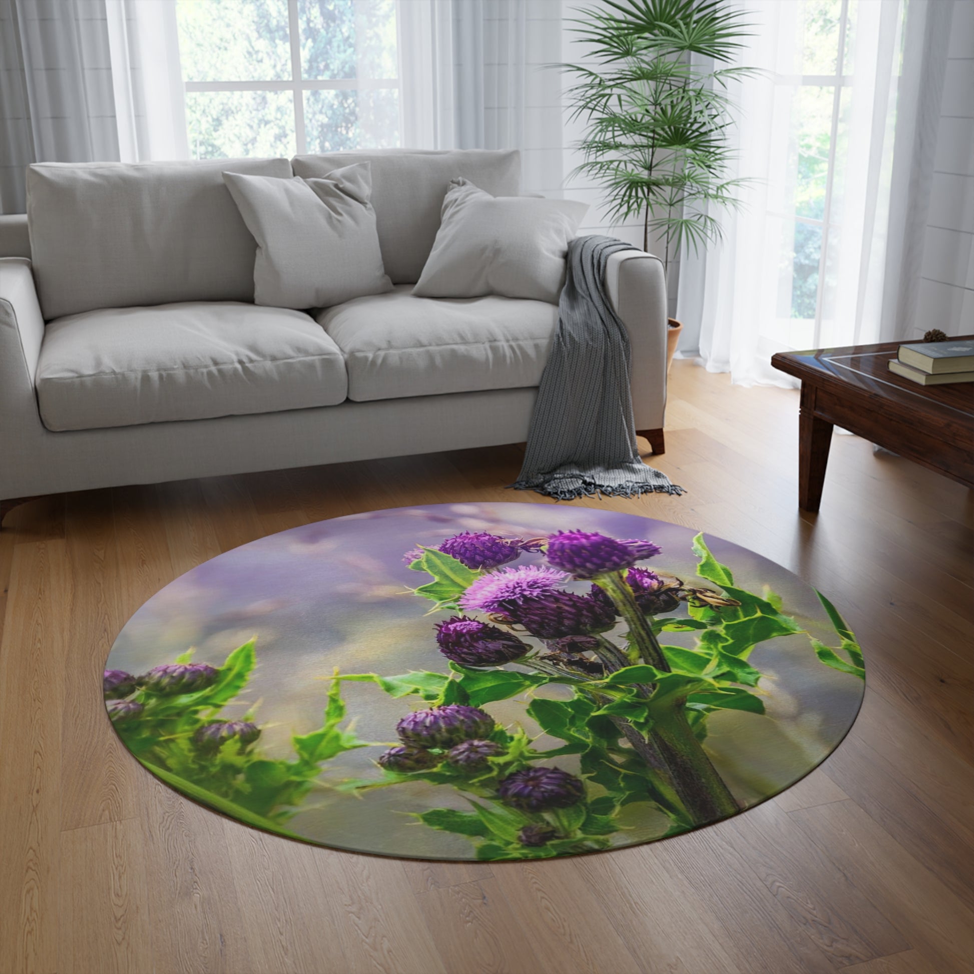 Round Rug : Scottish Thistle