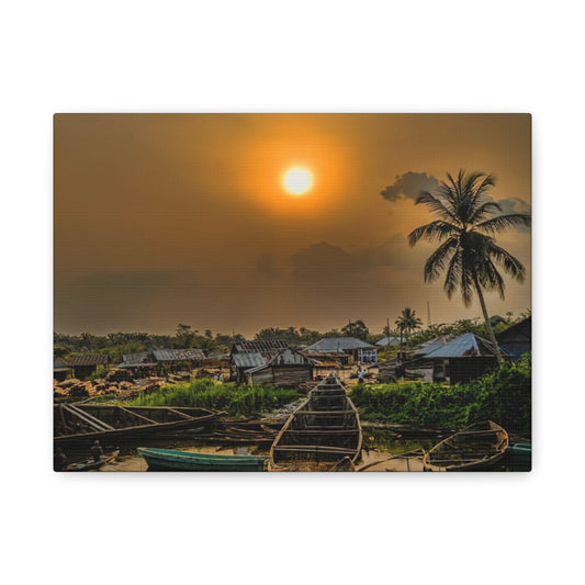 Matte Canvas : Village Sunset