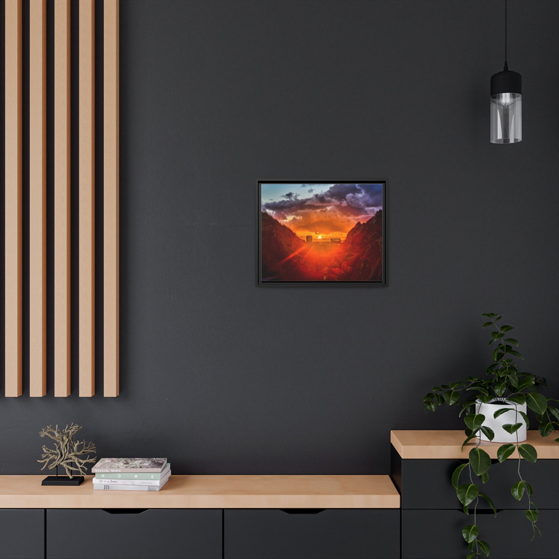 Framed Canvas : Beach Sunset